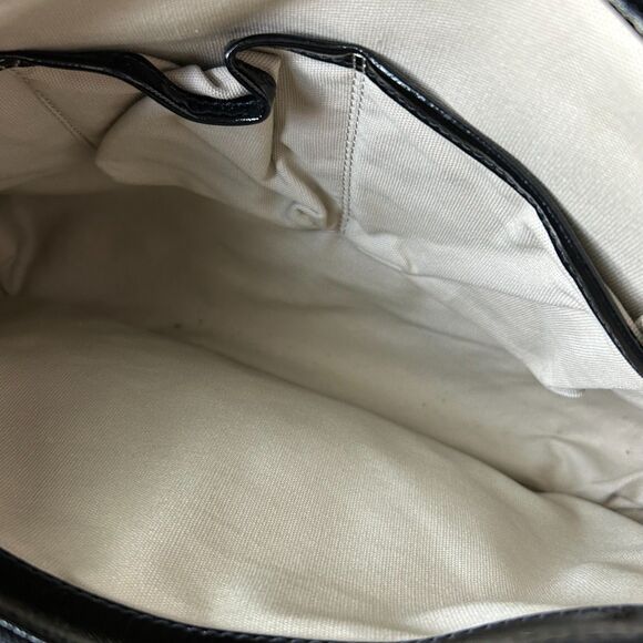 Tory Burch Black Patent Leather Robinson Tote Shoulder Bag - Picture 9 of 10